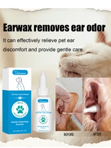 YEGBONG 1pc 60ml Pet Ear Care Drops, Suitable For Cleaning, Deodorizing, And Caring For Dog And Cat Ears - Multicolor - View 6