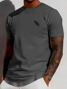 Men's T-Shirt Minimalist T-Shirt New Release 100% Cotton Shirt 30.1 Combed Shirt Unisex Oversized T-Shirt - Xám - Xem 1