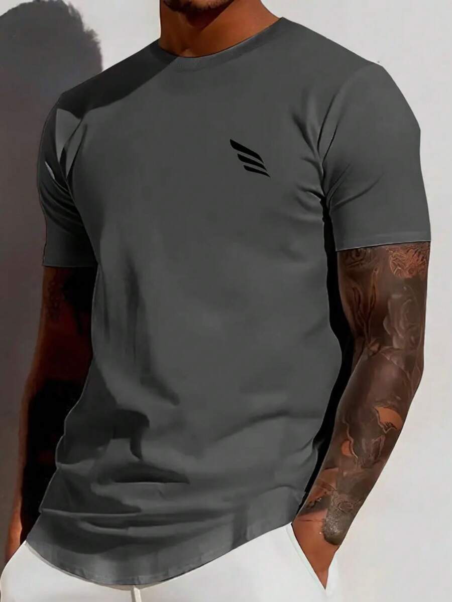 Men's T-Shirt Minimalist T-Shirt New Release 100% Cotton Shirt 30.1 Combed Shirt Unisex Oversized T-Shirt - Xám - Xem 1