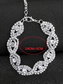 1 Peça Pulseira de Cristal de Strass, Pulseira Elegante de Cristal Austríaco Infinity, Presente para Mulheres, Para Vestido de Festa
