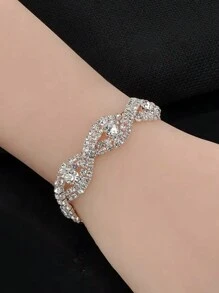 1 Peça Pulseira de Cristal de Strass, Pulseira Elegante de Cristal Austríaco Infinity, Presente para Mulheres, Para Vestido de Festa