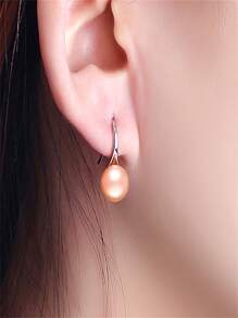 1 Đôi Hoa tai cao gót bằng bạc Sterling 925 ngọc trai đơn giản nhẹ sang trọng 8-9mm, phù hợp cho phụ nữ và các cặp đôi - Nhiều màu - Xem 8