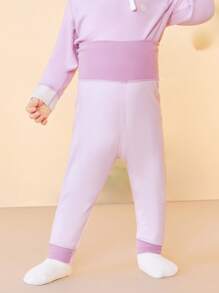 mini bala Children's High-Waisted Stomach-Protecting Thermal Underwear Pants Winter New Collection