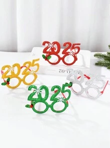 2025 新年眼镜 圣诞眼镜 新年快乐派对拍照道具 圣诞节除夕夜圣诞派对装饰 - 彩色 - 查看 7