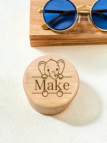 1 pieza Caja de recuerdos personalizada del primer diente del bebé, caja de dientes de bebé de madera, caja de anillos, estuche para pendientes, caja redonda, diseño personalizado con nombre y animal, regalo ideal, regalo del Día de la Madre, decoración personalizada, regalo para bebé, regalo para hombre, decoración personalizada única, regalo de cumpleaños, regalo de Navidad, vuelta al colegio, ideas de regalos de invierno para niño/niña, Día de San Valentín