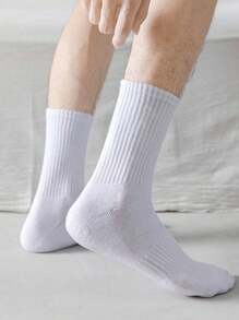 5双装男士中长袜毛巾底秋冬厚款运动休闲 - 彩色 - 查看 3