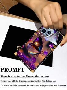 1pc Fashion Shockproof Butterfly Pattern Phone Case With Lanyard, Compatible With Apple Compatible With IPhone 18ProMax/18pro/17promax/17/16 15 14 13 Promax/15 14 Plus/Compatible With Samsung Compatible With Galaxy S26Ultra/S26 Plus/S26/S26FE/S25 Ultra/S25+FE/A57 5G/A56/A37/A36/A17/A16/A27/,Spring Gift Party - Multicolor Mobile Phone Case + Lanyard - View 3