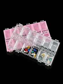 MAOMIA Boîte de rangement pour accessoires de nail art à 12 compartiments, boîte de rangement pour perles et strass en vrac, boîte de rangement pour outils de manucure, gain de place, rangement anti-poussière, outils de manucure pratiques - Multicolore - Voir 3