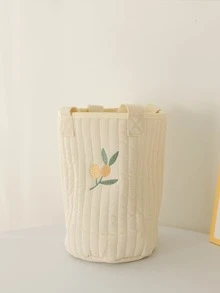 WholeNight 1 件圆柱形熊头婴儿推车收纳袋、尿布袋、奶瓶袋、刺绣手提包、育儿床收纳袋、婴儿推车挂袋、婴儿奶瓶挂袋、尿布袋、男女通用、适合所有季节 - 彩色 - 查看 11