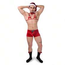 5-In-1 Set: Christmas Santa Claus Costume Accessories, Include Sexy Bell Bow Tie Lingerie, Socks & Bow Tie For Men, Christmas Gift, Festival Attire