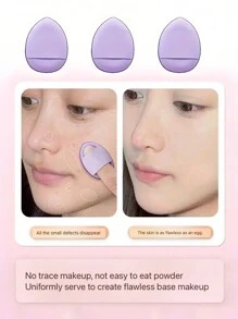 Bộ 14 miếng mút trang điểm có hộp đựng, 4 miếng mút trang điểm & 3 miếng mút trang điểm mini & 2 miếng bông phấn & 2 miếng bông phấn mini & 3 miếng bông phấn dạng khí cầm tay mini, miếng mút trộn kem nền làm đẹp Flawless cho dạng lỏng, kem và phấn, miếng mút trang điểm nhiều màu, kem nền dạng khô/ướt không chứa mủ cao su dùng được cả hai mục đích, chứa bông phấn dạng khí, miếng mút hỗn hợp không chứa mủ cao su - Màu tím - Xem 5