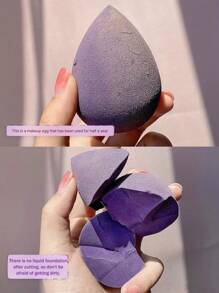 Bộ 14 miếng mút trang điểm có hộp đựng, 4 miếng mút trang điểm & 3 miếng mút trang điểm mini & 2 miếng bông phấn & 2 miếng bông phấn mini & 3 miếng bông phấn dạng khí cầm tay mini, miếng mút trộn kem nền làm đẹp Flawless cho dạng lỏng, kem và phấn, miếng mút trang điểm nhiều màu, kem nền dạng khô/ướt không chứa mủ cao su dùng được cả hai mục đích, chứa bông phấn dạng khí, miếng mút hỗn hợp không chứa mủ cao su - Màu tím - Xem 6