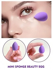 Bộ 14 miếng mút trang điểm có hộp đựng, 4 miếng mút trang điểm & 3 miếng mút trang điểm mini & 2 miếng bông phấn & 2 miếng bông phấn mini & 3 miếng bông phấn dạng khí cầm tay mini, miếng mút trộn kem nền làm đẹp Flawless cho dạng lỏng, kem và phấn, miếng mút trang điểm nhiều màu, kem nền dạng khô/ướt không chứa mủ cao su dùng được cả hai mục đích, chứa bông phấn dạng khí, miếng mút hỗn hợp không chứa mủ cao su - Màu tím - Xem 3