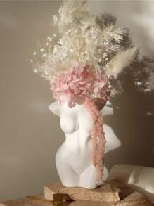 1件现代女性人体造型花瓶，简约白色树脂雕塑，适合插花，北欧美学家居装饰点缀，优雅的装饰品，适用于客厅、卧室、办公室、书架和桌面，是婚礼艺术装饰、母亲节礼物、房间装饰花瓶、玻璃花瓶的完美之选。 - 彩色 - 查看 7