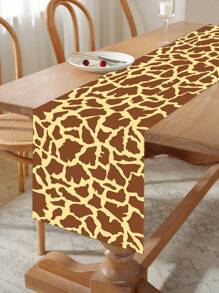 1pc Cow Pattern Leopard Print Tiger Print Satin Table Runner, Home Birthday Holiday Event Party Room Decoration Table Decoration Tablecloth Table Runner Table Cover - Multicolor - View 5