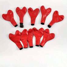 10 quả bóng bay hình trái tim màu đỏ lựu hai lớp, thích hợp cho đám cưới, ngày lễ tình nhân, tiệc tùng và lễ hội - Đỏ - Xem 7