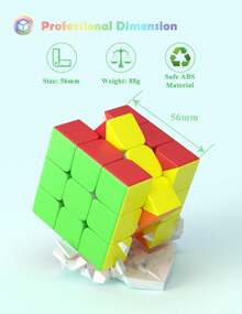 Fast Cube - Fast Smooth Turning Solid Durable & Stickerless Frosted, Best 3D Puzzle Magic Cube Toy - Turns Quicker Than Original For Kids Gift & Adult & Children(3x3x3 Cube) - Multicolor - View 2