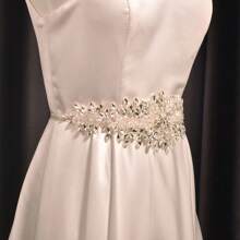 1 件女式银色金色水钻装饰手工腰带，缎带新娘礼服配饰，适合婚礼、宴会、派对 - 彩色 - 查看 7