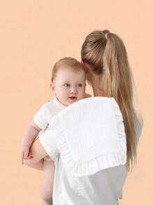 4 Buah Kain Lap Sendawa Bayi Bertekstur Kerut, Celemek Penyerap, Kain Lap Sendawa dengan Tepi Bergelombang, Kain Multifungsi - MultiWarna - View 4