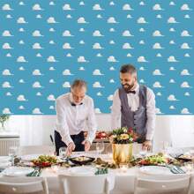 1 Stück Cartoon Blauer Himmel Weiße Wolken Fotografie Hintergrund Heldengeschichte Thema Foto Hintergrund 150 x 100 cm / 210 x 150 cm / 240 x 180 cm / 270 x 180 cm Neugeborenen Babyparty Geburtstag Banner Innen Außen Muttertag Dekoration Zubehör