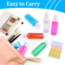 100ml 旅行瓶，洗漱用品旅行瓶，可再填充，8 个透明旅行容器，配有 2 个漏斗和彩色标签，可重复使用的塑料旅行瓶，适用于洗发水乳液化妆品 - 無色 - 查看 10