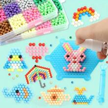 10 Colors 1000pcs Standard Accessory Pack / 15 Colors 1500pcs Deluxe Accessory Pack, Magic Water Beads Puzzle Toys For Boys Girls DIY Peg Beads Creative Fun Craft Kids Children Birthday Gift