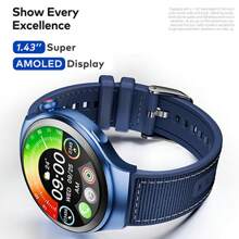 itel ISW-O43 智能手表采用 Edge R1 Pro 设计，支持超快充电，配备 1.43 英寸 AMOLED 显示屏，具备心率/血氧饱和度/睡眠/步数等日常健康追踪功能，以及蓝牙通话功能。 - 藍色 - 查看 6