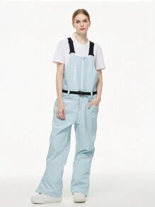 滑雪连体服，适合滑雪、徒步、登山等冬季运动，男女通用（不含配件）滑雪服运动套装 - 淺藍色 - 查看 4