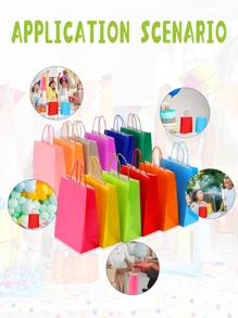 12pcs Kraft Paper Bags - Fashionable Packaging Solution, Gift Wrapping, Reusable Shopping, Party Decor, Craft Project Bag - Suitable For Small Businesses, Baked Goodies Souvenirs, And Wedding Decor,