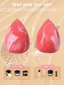 2pcs Makeup Sponges, Suitable For Cream And Powder Concealers, Loose Powder And Other Cosmetics Application - Multicolor - View 9
