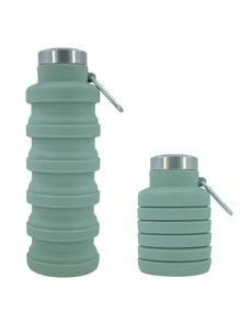 BENNY 500ml/16.9oz - 2025 New Collapsible Water Bottle ,Silicone Foldable With Carabiner Clip &Metal Lid, Leakproof Space Saving For Hiking Travel Gym, PortableTumbler- Water Bottle, Outdoor, Sport Bottle,School Supplies, For Fitness & Sports - Multicolor - View 6