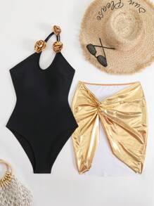 Maiô de uma peça com Estampa Floral Vintage, Controle de Barriga Que Afina, Cobertura Modesta para Férias na Praia de Verão, Estilo Hippie