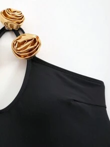 Maiô de uma peça com Estampa Floral Vintage, Controle de Barriga Que Afina, Cobertura Modesta para Férias na Praia de Verão, Estilo Hippie