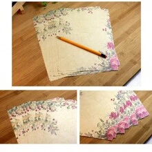 10 张复古浪漫花卉文具纸 - 彩色 - 查看 15