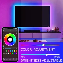 Tira de Iluminação Inteligente LED RGB, Sincronização de Música com Mudança de Cor e Controle por Aplicativo, Adequado para Quarto, Cozinha, TV, Casa, Parede, Festa, Decoração de Natal, Melhores Presentes