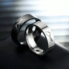Bộ 2 nhẫn đôi bằng thép titan thời trang "Anh yêu em" thiết kế tay trong tay, Bộ quà tặng trang sức ngày cưới/kỷ niệm/ngày lễ tình nhân hợp thời trang dành cho người yêu - Nhiều màu - Xem 4