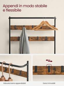 VASAGLE Coat Racks - 棕色 - 查看 4