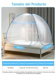 CcRetro Omont Tienda de campaña de red desplegable con parte inferior, diseño plegable para dormitorio y viajes al aire libre, fácil de instalar y lavar para camas de tamaño individual a King