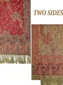 1 Stück, weich und seidig, doppellagige Paisley-Jacquard-Kaschmir-Schal/Schal/Tuch, bohemian-retro Quasten-Cashew-Schal - Verschiedenfarbig - Übersicht 6