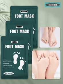 HEMEIEL 1/3/5/7 双装保湿足膜，适用于干燥、老化、皲裂的足部，保湿滋养足膜，男女通用，柔嫩足部护理，圣诞礼物 - 墨綠色 - 查看 2