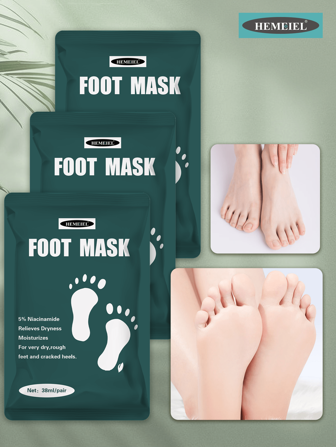 HEMEIEL 1 /3 / 5 / 7 Pares de Mascarillas Hidratantes para Pies Secos, Envejecidos, Agrietados, Mascarillas Hidratantes y Nutritivas para los Pies, Cuidado Suavizante de los Pies para Mujeres y Hombres, Regalos de Navidad