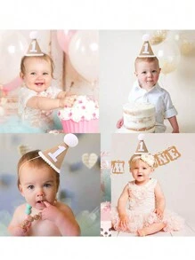 1 Stück, Boho 1., 2., 3., 100-Tage-Geburtstagsmütze, Geburtstagsparty-Feiermütze, Stimmungsvolle Ankleide-Kopfbedeckung, Fotoautomaten-Requisiten, Geburtstagsgeschenk für Jungen und Mädchen