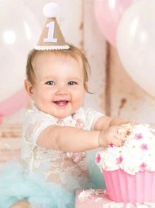 1 Stück, Boho 1., 2., 3., 100-Tage-Geburtstagsmütze, Geburtstagsparty-Feiermütze, Stimmungsvolle Ankleide-Kopfbedeckung, Fotoautomaten-Requisiten, Geburtstagsgeschenk für Jungen und Mädchen