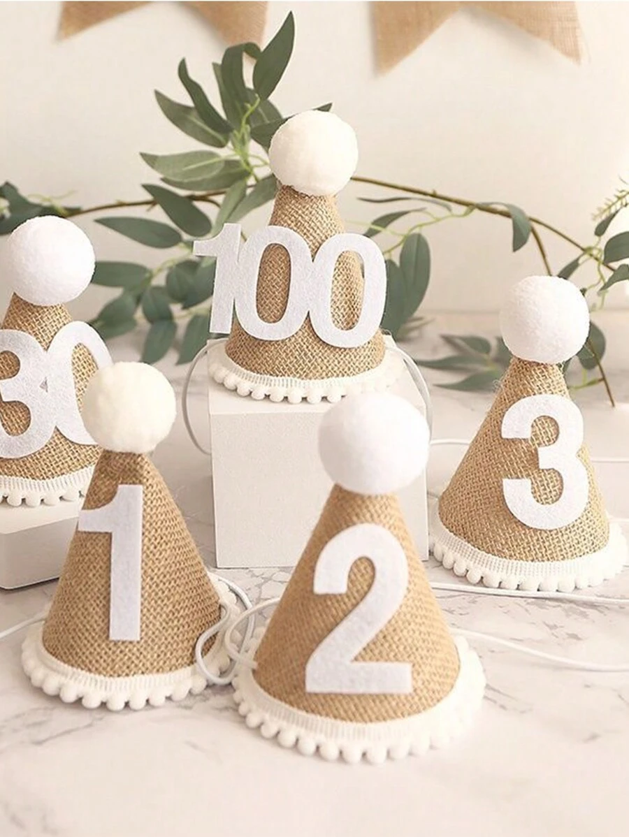 1 Stück, Boho 1., 2., 3., 100-Tage-Geburtstagsmütze, Geburtstagsparty-Feiermütze, Stimmungsvolle Ankleide-Kopfbedeckung, Fotoautomaten-Requisiten, Geburtstagsgeschenk für Jungen und Mädchen