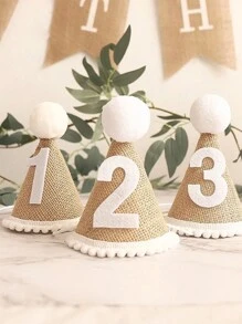 1 Stück, Boho 1., 2., 3., 100-Tage-Geburtstagsmütze, Geburtstagsparty-Feiermütze, Stimmungsvolle Ankleide-Kopfbedeckung, Fotoautomaten-Requisiten, Geburtstagsgeschenk für Jungen und Mädchen