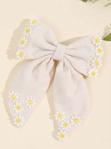 1 件装女童时尚蝴蝶结发夹，儿童布花长尾发饰，适合幼儿日常生活的优雅发饰 - 蝴蝶結髮夾 - 查看 4