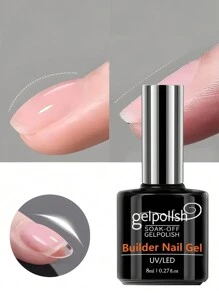 3 PEÇAS Gel Base, Top e Construtor sem Enxaguar - Acabamento Brilhante e Longa Duração, Gel para Lâmpada de Unhas Removível a Remover para DIY em Casa e Salão de Beleza