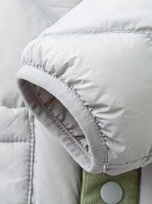 mini bala 男孩和女孩长袖羽绒服 冬季保暖婴儿外套 - 灰色 - 查看 6