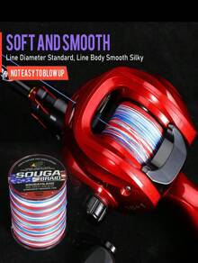 SOUGAYILANG Braided Fishing Line, Abrasion Resistant, Zero Stretch, 4-Strand Multicolor Extra Visibility Fishing Braid For Saltwater Freshwater, 320YDS, 10-100LB - Blue - View 5