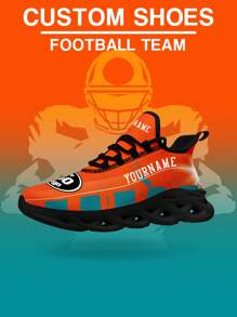 Giày thể thao thiết kế cho bóng bầu dục Miami dành cho nữ, Logo tùy chỉnh, Tên tùy chỉnh, Giày thể thao đế mềm thoải mái nhẹ dành cho nữ, Giày tennis thoáng khí tập luyện tại phòng tập Quà tặng độc đáo cho mẹ/bố/cô ấy/anh ấy/bạn gái/bạn trai/vợ/chồng/bạn bè - màu đen - Xem 5